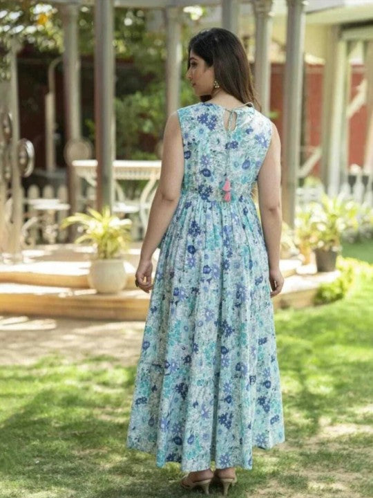 Green Embroidered Sleeveless Dress