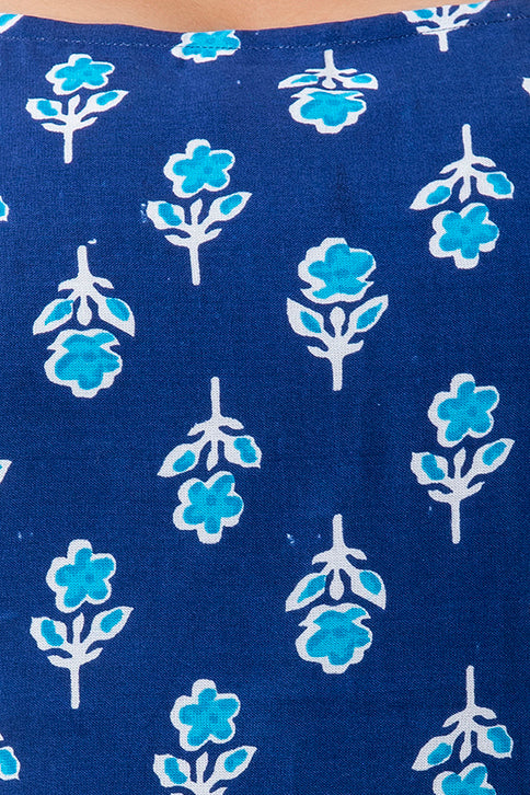 Blue Serenity: Sleeveless Rayon Kurta