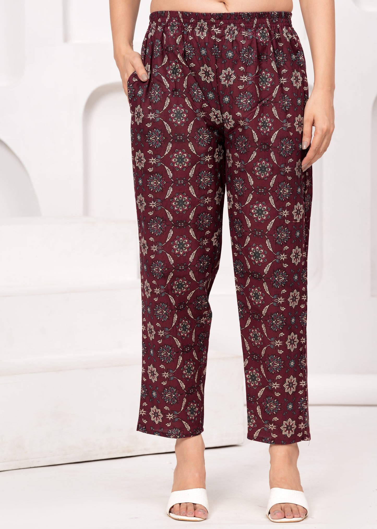 Maroon Chic Abstract Print Rayon Co-ord Set