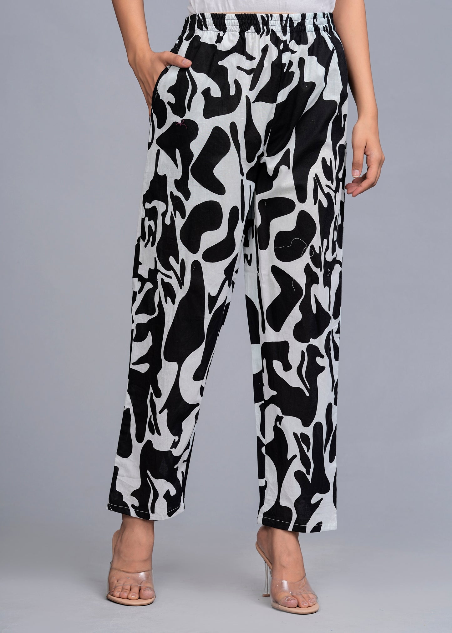 Black Elegance: Abstract Print Rayon Co-ord Set