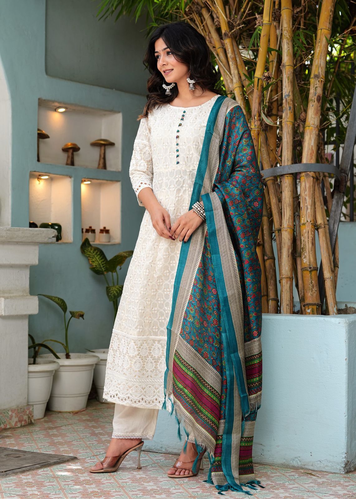 Summer Classic Chikankari Anarkali Set